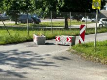 Absperrung Herderstraße verrutscht